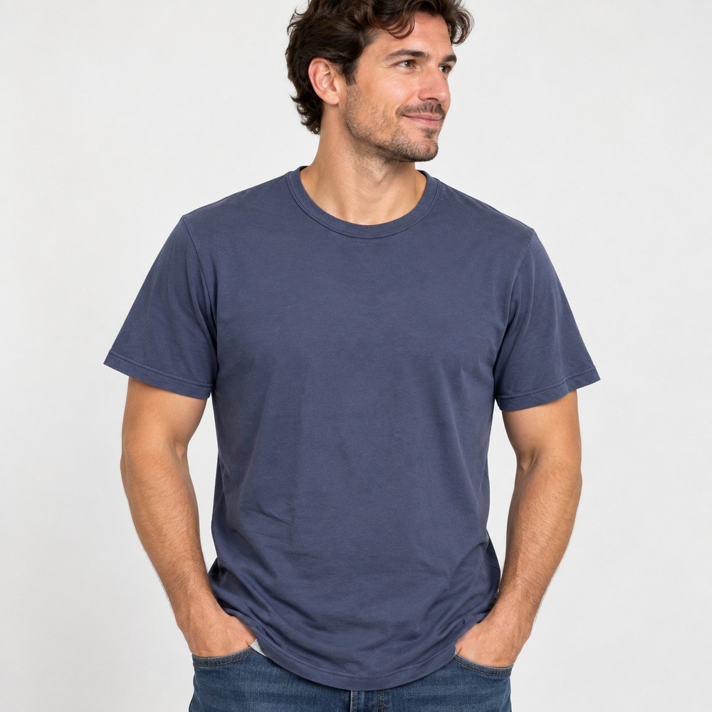 Lululemon Mens Fundamental Short Sleeve T-Shirt Navy Blue Crew Neck Tee